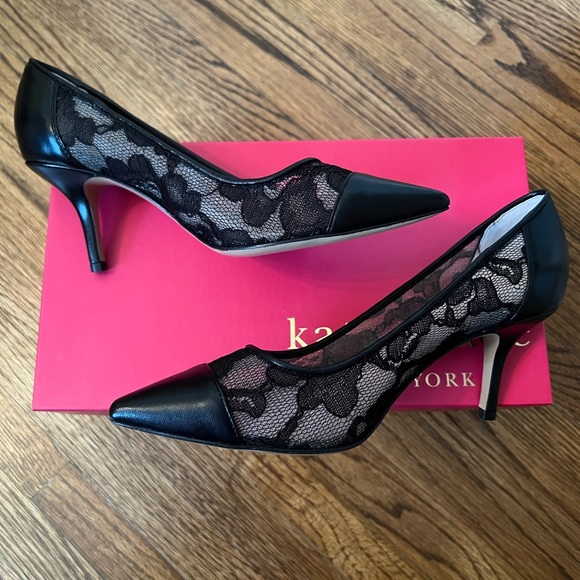 Kate Spade Black Lace Heels - Picture 3 of 11